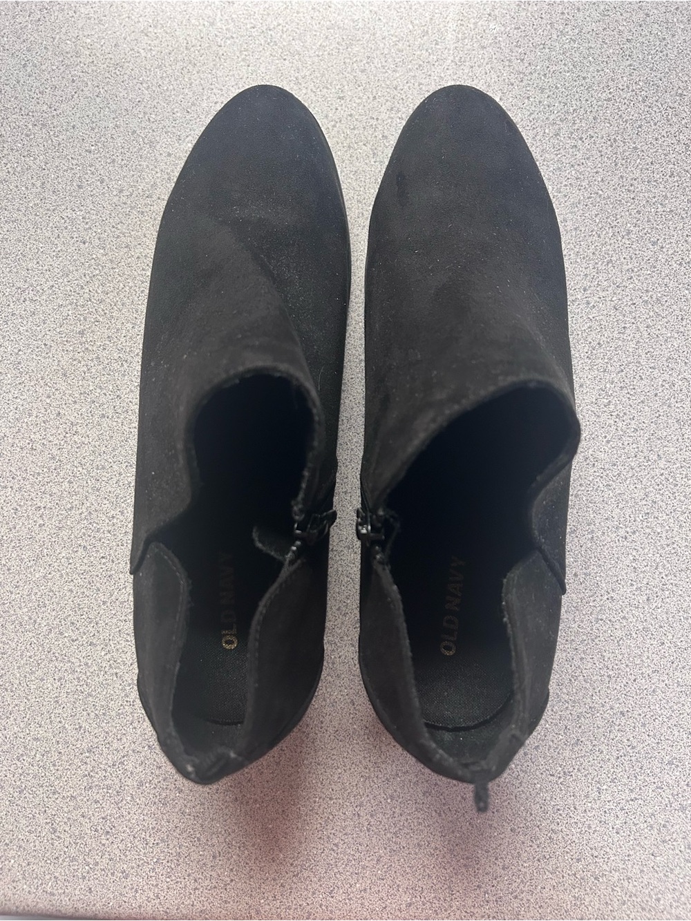 Old Navy Black Suede-Look Ankle Booties
